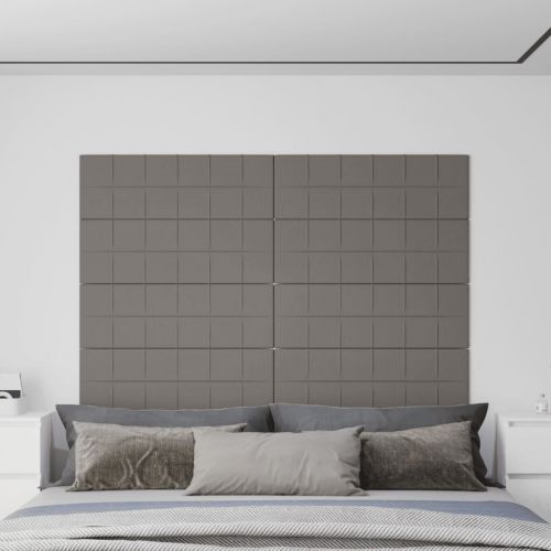 vidaXL Panele ścienne, 12 szt., jasnoszare, 90x30 cm, tkanina, 3,24 m²