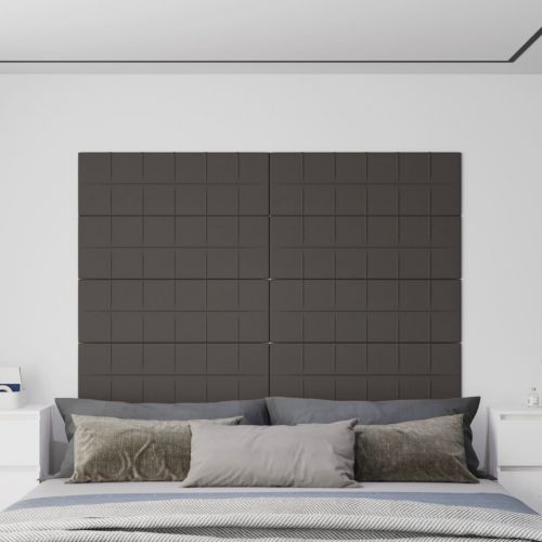 vidaXL Panele ścienne, 12 szt, ciemnoszare, 90x30 cm, tkanina, 3,24 m²