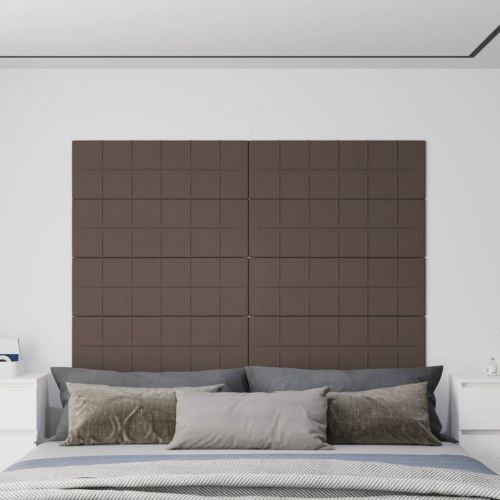vidaXL Panele ścienne, 12 szt., kolor taupe, 90x30cm, tkanina, 3,24 m²