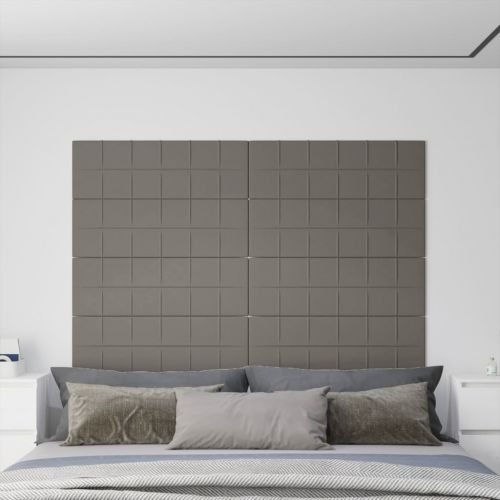 vidaXL Panele ścienne, 12 szt., jasnoszare, 90x30 cm, aksamit, 3,24 m²