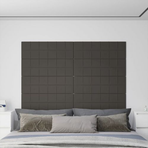 vidaXL Panele ścienne, 12 szt, ciemnoszare, 90x30 cm, aksamit, 3,24 m²