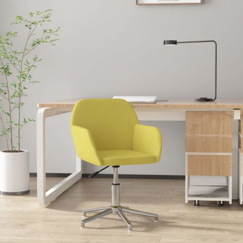 vidaXL Obrotowe krzesło biurowe, jasnozielone, tapicerowane tkaniną