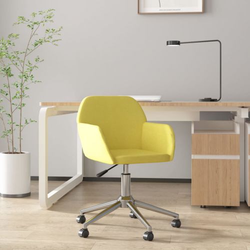 vidaXL Obrotowe krzesło biurowe, jasnozielone, tapicerowane tkaniną