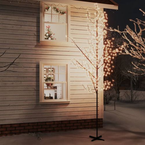 vidaXL Drzewko wiśniowe, 672 LED, ciepła biel, 400 cm