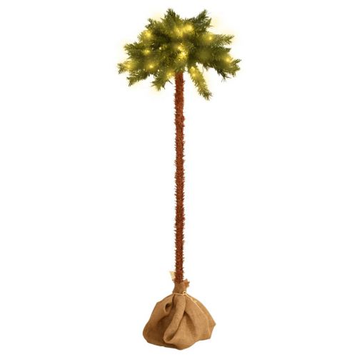 vidaXL Sztuczna palma z lampkami LED, 120 cm