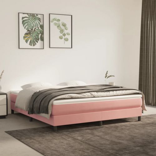 vidaXL Materac kieszeniowy, różowy, 160x200x20 cm, tkanina