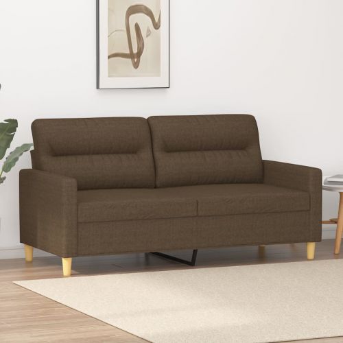 vidaXL Sofa 2-osobowa, brązowa, 140 cm, tapicerowana tkaniną