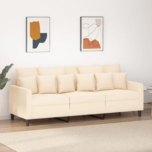 vidaXL Sofa 3-osobowa, kremowy, 180 cm, tapicerowana aksamitem