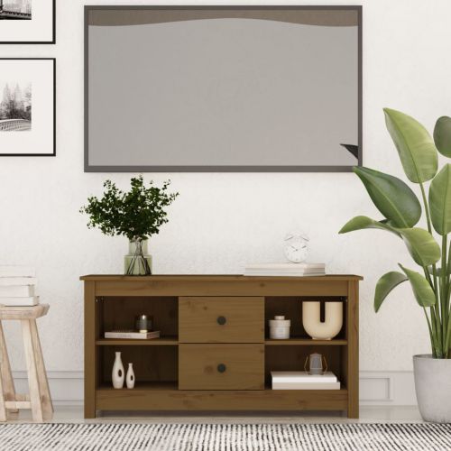 vidaXL Szafka pod telewizor, miodowa, 103x36,5x52 cm, drewno sosnowe