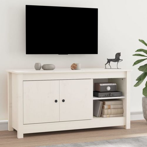 vidaXL Szafka pod telewizor, biała, 103x36,5x52 cm, drewno sosnowe