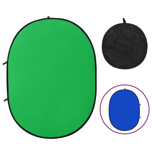 vidaXL Owalne tło studyjne 2-w-1, zielono-niebieskie, 200x150 cm