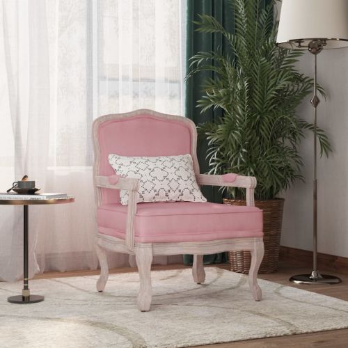 vidaXL Fotel, różowy, 64x64x90 cm, obity aksamitem