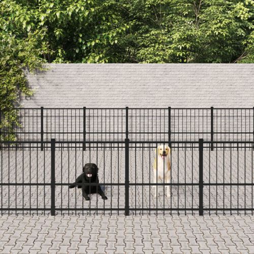 vidaXL Kojec dla psa na zewnątrz, stalowy, 39,52 m²