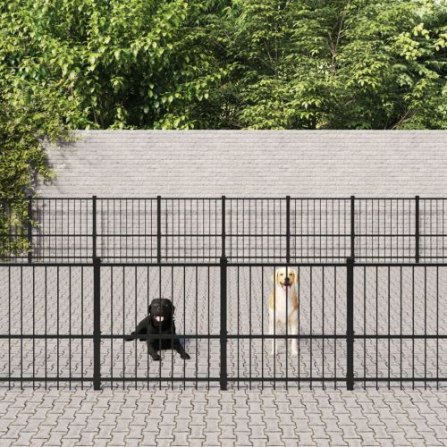 vidaXL Kojec dla psa na zewnątrz, stalowy, 75,27 m²