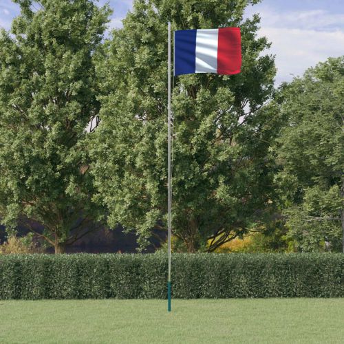 vidaXL Flaga Francji z masztem, 6,23 m, aluminium
