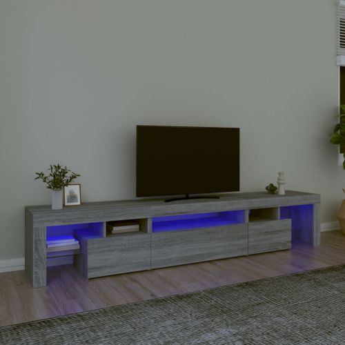 vidaXL Szafka pod TV z oświetleniem LED szary dąb sonoma 215x36,5x40cm