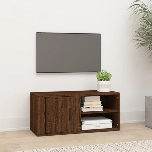 vidaXL Szafka pod telewizor, brązowy dąb, 80x31,5x36 cm