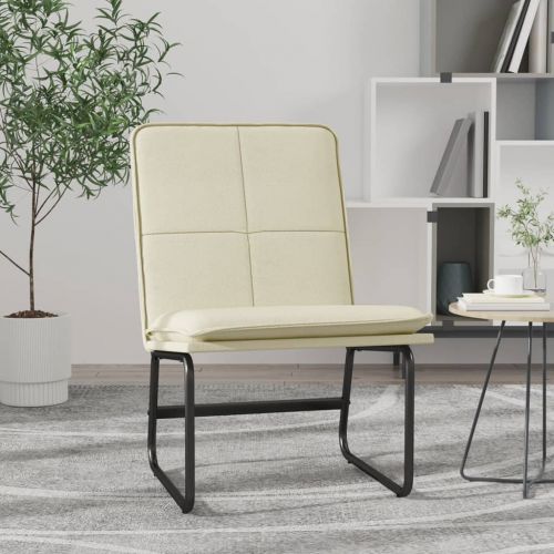 vidaXL Krzesło wypoczynkowe, kremowe, 54x75x76 cm, sztuczna skóra