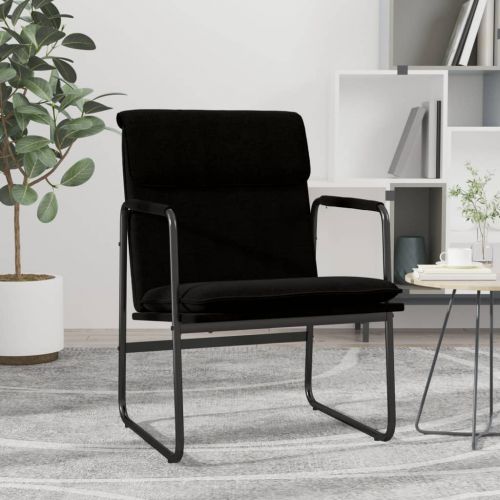 vidaXL Krzesło wypoczynkowe, czarne, 55x64x80 cm, obite tkaniną