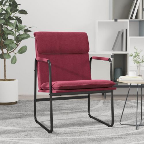 vidaXL Krzesło wypoczynkowe, winna czerwień, 55x64x80 cm, tkanina