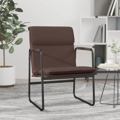 vidaXL Krzesło wypoczynkowe, brązowe, 55x64x80 cm, sztuczna skóra