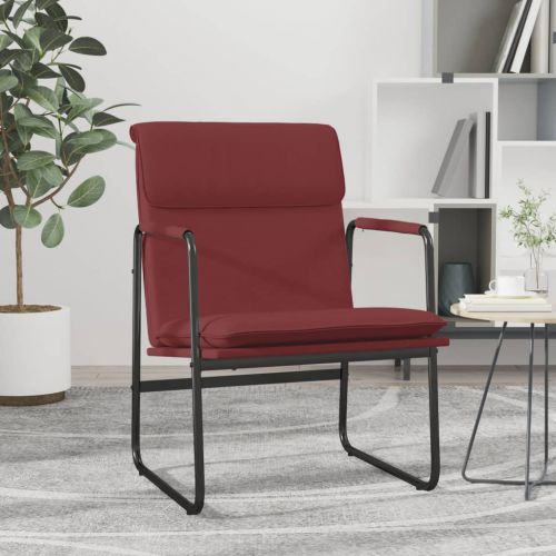 vidaXL Krzesło wypoczynkowe, winna czerwień, 55x64x80 cm, ekoskóra