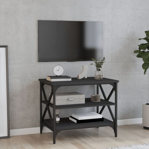 vidaXL Szafka pod TV, czarna, 60x40x50 cm, materiał drewnopochodny