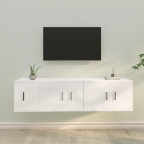 vidaXL 3-częściowy zestaw szafek telewizyjnych, biały