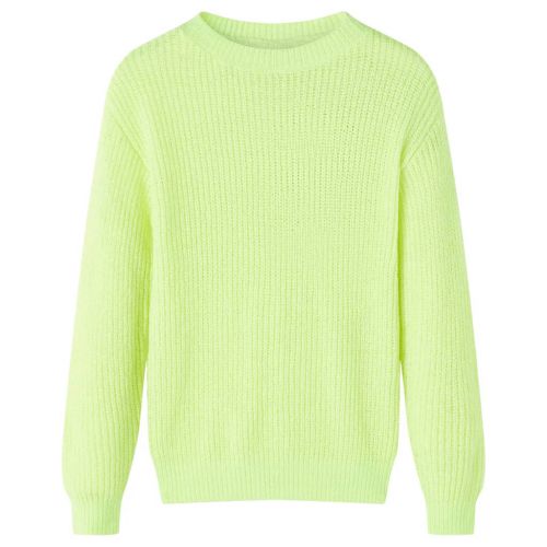 Sweter dziecięcy z dzianiny, żółty neonowy, 104