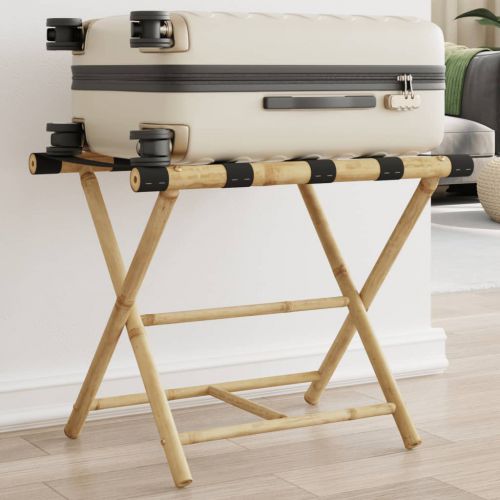vidaXL Składany stojak na bagaż, 62x42x50,5 cm, bambusowy