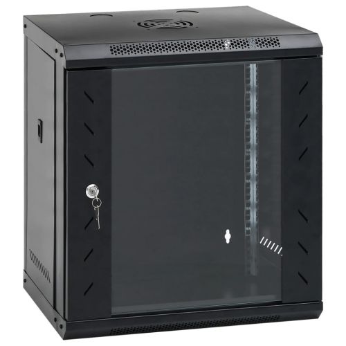 vidaXL Ścienna szafka serwerowa 12U, 19\, IP20, 53x40x60 cm