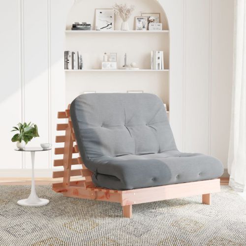 vidaXL Sofa rozkładana futon, z materacem, 100x206x11 cm, daglezjowa